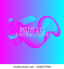 Dynamic fluid shape. Music waves. Digital sound. Vector illustration. Abstract colorful background. Neon poster design template.