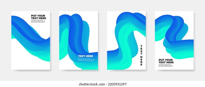 Dynamic fluid shapes, wavy, flowing and liquid abstract gradient background for banner, poster or book - vector design 2