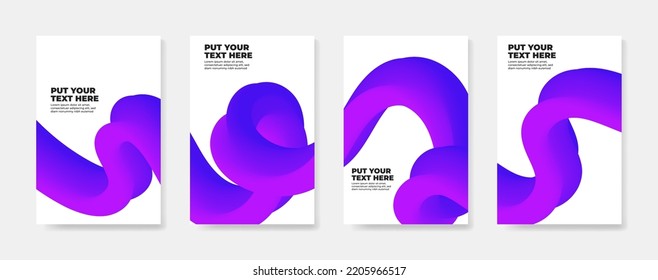 Dynamic fluid shapes, wavy, flowing and liquid abstract gradient background for banner, poster or book - vector design 5