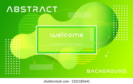 Dynamic Fluid textured background design in 3D style with green color. Can be used for posters, placards, brochures, banners, web pages, headers, covers, and other - Vector
