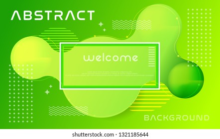Dynamic Fluid textured background design in 3D style with green color. Can be used for posters, placards, brochures, banners, web pages, headers, covers, and other - Vector