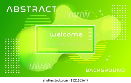 Dynamic Fluid textured background design in 3D style with green color. Can be used for posters, placards, brochures, banners, web pages, headers, covers, and other - Vector
