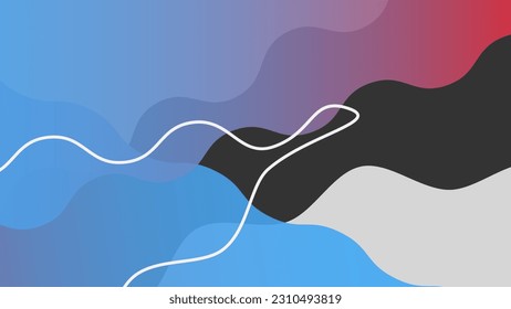 Dynamic Fluid Wave Abstract Background, Dynamic geometric shapes compositions, Flat and clean style, Applicable for any graphic works.