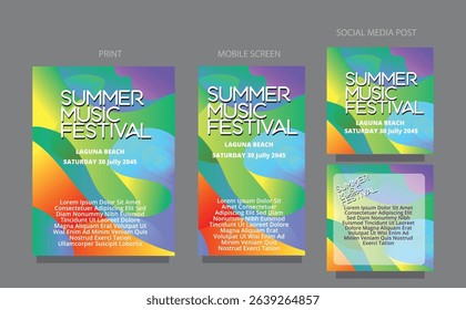 Dynamic Fluid Wave. Clean Abstract Style for Modern Marketing. fluid design template multiple platform for print, mobile screen and social media post vector illustration
