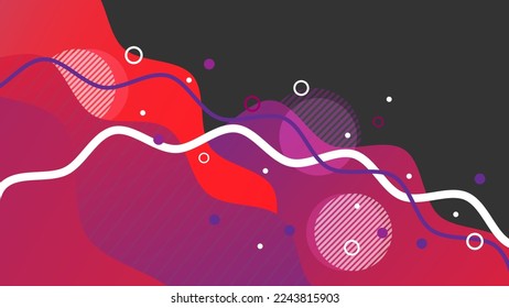 Dynamic Fluid Wave Modern Abstract Background, Dynamic geometric shapes compositions, Flat and clean style, Applicable for any graphic works.