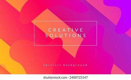 Dynamic Flyer. Flow Minimal Shape. Multicolor Invitation. Liquid Texture. Plastic Paper. Neon Background. Purple Mobile Layout. Color Landing Page. Lilac Dynamic Flyer