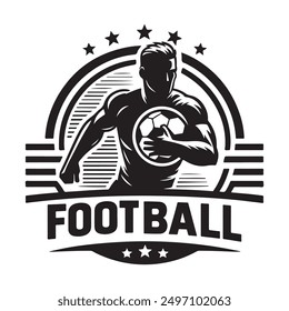 Dynamic Football Silhouette Logo - Classic Sports Design.