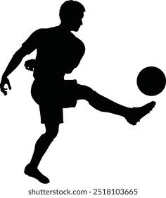 Dynamic football silhouette vector design featuring a player in motion, perfect for sports-themed projects