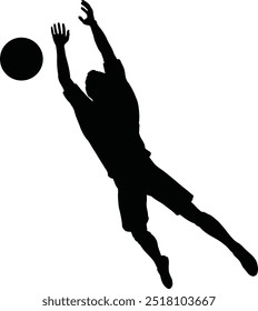 Dynamic football silhouette vector design featuring a player in motion, perfect for sports-themed projects