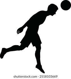 Dynamic football silhouette vector design featuring a player in motion, perfect for sports-themed projects