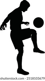 Dynamic football silhouette vector design featuring a player in motion, perfect for sports-themed projects