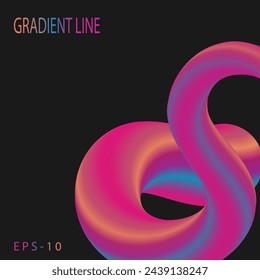 A dynamic form of color mixing. The colorful gradient design creates the illusion of volume. Liquid Art for design