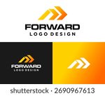 Dynamic Forward Arrow Logo Design Concept with Gradient Colors