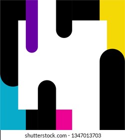 Dynamic frame stylish geometric colored background. Frame with bright colored vertical lines. Bright flowing drops of paint. moving liquid. Poster for festival, party.