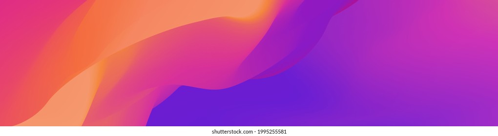 Dynamic freeform composition in vivid colors. Hot lava flow. 3d motion effect. Digital non-figurative art. Abstract vector background for screen, banner, wallpaper, social media or web design. 