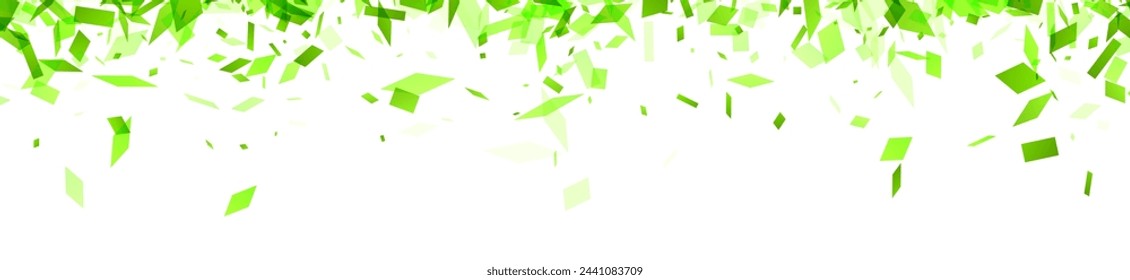 Un estallido dinámico y fresco de fragmentos verdes, que representan conceptos como crecimiento, vitalidad y energía natural en un diseño abstracto moderno.