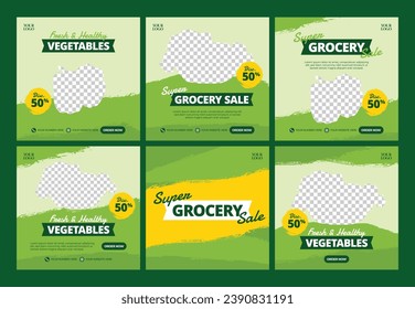 Dynamic Fresh Vegetable Grocery Social Media Banner Template