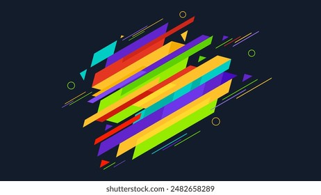 Dynamic Full Color Abstract Vector Background. Enhance Your Digital Projects with Vibrant Geometric Elements