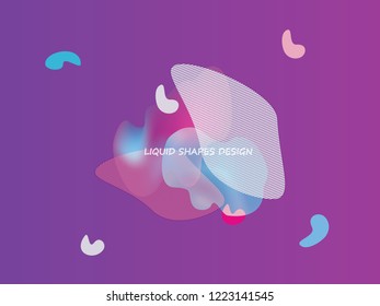 Dynamic future forms of life backdrop. Gradient liquid shapes logo, cover, presentation design. Fluid transparent another forms of life vector illustration.