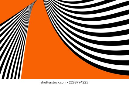 Dynamic and Futuristic Abstract Background with Distorted Waves. Curved ribbon in modern geometric style. Geometric background in retro style. Vector illustration template for Banner or poster