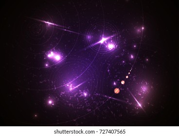 Dynamic futuristic galaxy background. Poster stylized under the cosmic sky