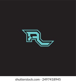 dynamic gaming monogram logo sporty and bold concept PL blue esport letter