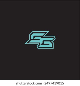 dynamic gaming monogram logo sporty and bold concept SG blue esport letter