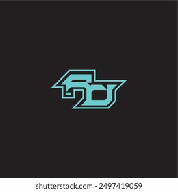 dynamic gaming monogram logo sporty and bold concept RO blue esport letter
