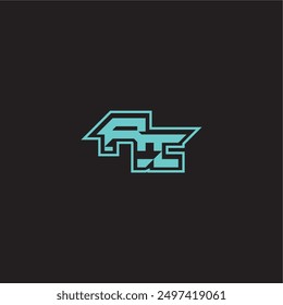 dynamic gaming monogram logo sporty and bold concept RI blue esport letter