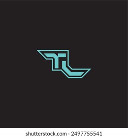 dynamic gaming monogram logo sporty and bold concept TL blue esport letter