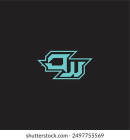 Dynamic Gaming Monogramm Logo sportlich und fett Konzept OW blau esport Brief