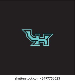 dynamic gaming monogram logo sporty and bold concept LX blue esport letter