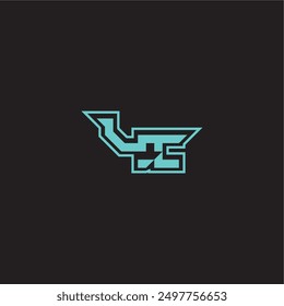 juego dinámico monograma logo deportivo y audaz concepto LI carta de exportación azul