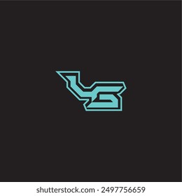 dynamic gaming monogram logo sporty and bold concept LG blue esport letter
