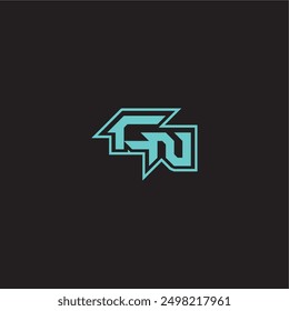 dynamic gaming monogram logo sporty and bold concept CN blue esport letter