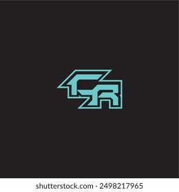 dynamic gaming monogram logo sporty and bold concept CR blue esport letter