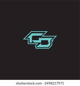dynamic gaming monogram logo sporty and bold concept CJ blue esport letter