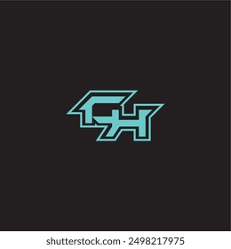 dynamic gaming monogram logo sporty and bold concept CH blue esport letter