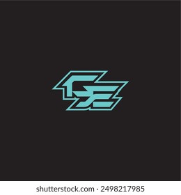 dynamic gaming monogram logo sporty and bold concept CE blue esport letter