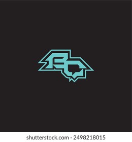 dynamic gaming monogram logo sporty and bold concept BQ blue esport letter