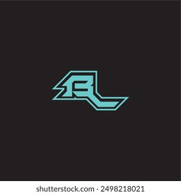 dynamic gaming monogram logo sporty and bold concept BL blue esport letter