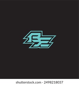 dynamisches Gaming-Monogramm Logo sportlich und fett Konzept BE blau Esport Brief