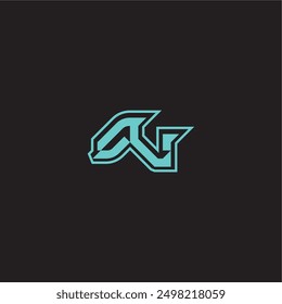 juego dinámico monograma logo deportivo y audaz concepto AV carta de exportación azul