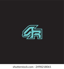 dynamic gaming monogram logo sporty and bold concept AR blue esport letter