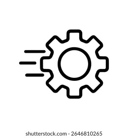 A Dynamic Gear Icon That Effectively Represents Speed and Efficiency in a Modern Context