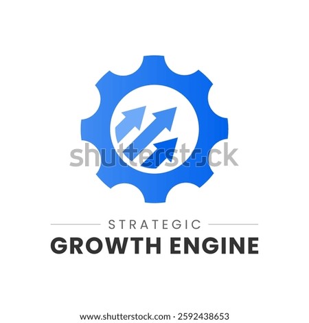 Dynamic gear logo symbolizing strategic growth. Ideal for tech startups, business consulting, and innovation-driven brands. Clean, modern, and versatile design.