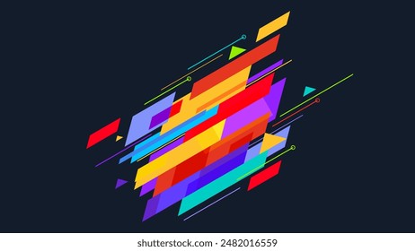 Dynamic Geometric Abstract Background, Energizing Your Digital Marketing and Design Projects with Bright Colors and Modern Shapes