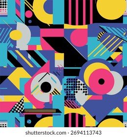Dynamische geometrische abstrakte Komposition mit Retro-Flair
