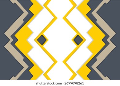 Abstracción geométrica dinámica con ángulos amarillo y gris