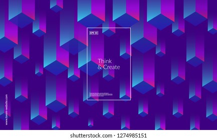 Dynamic geometric background. Cubes pattern design. Eps10 vector.